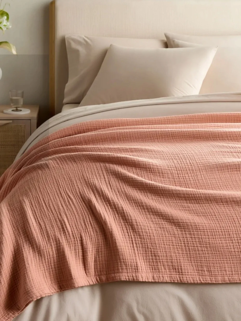 Organic Cotton Gauze Blanket King Cal King Sedona